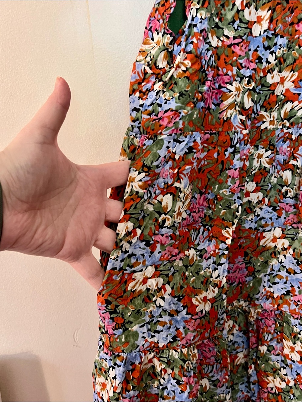 THML Red Multicolor Floral Smocked Ruffle-Sleeve Mini Dress - Picture 4 of 7